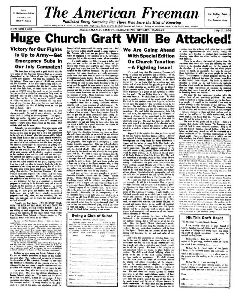 The American Freeman, Number 1805, July 5, 1930.